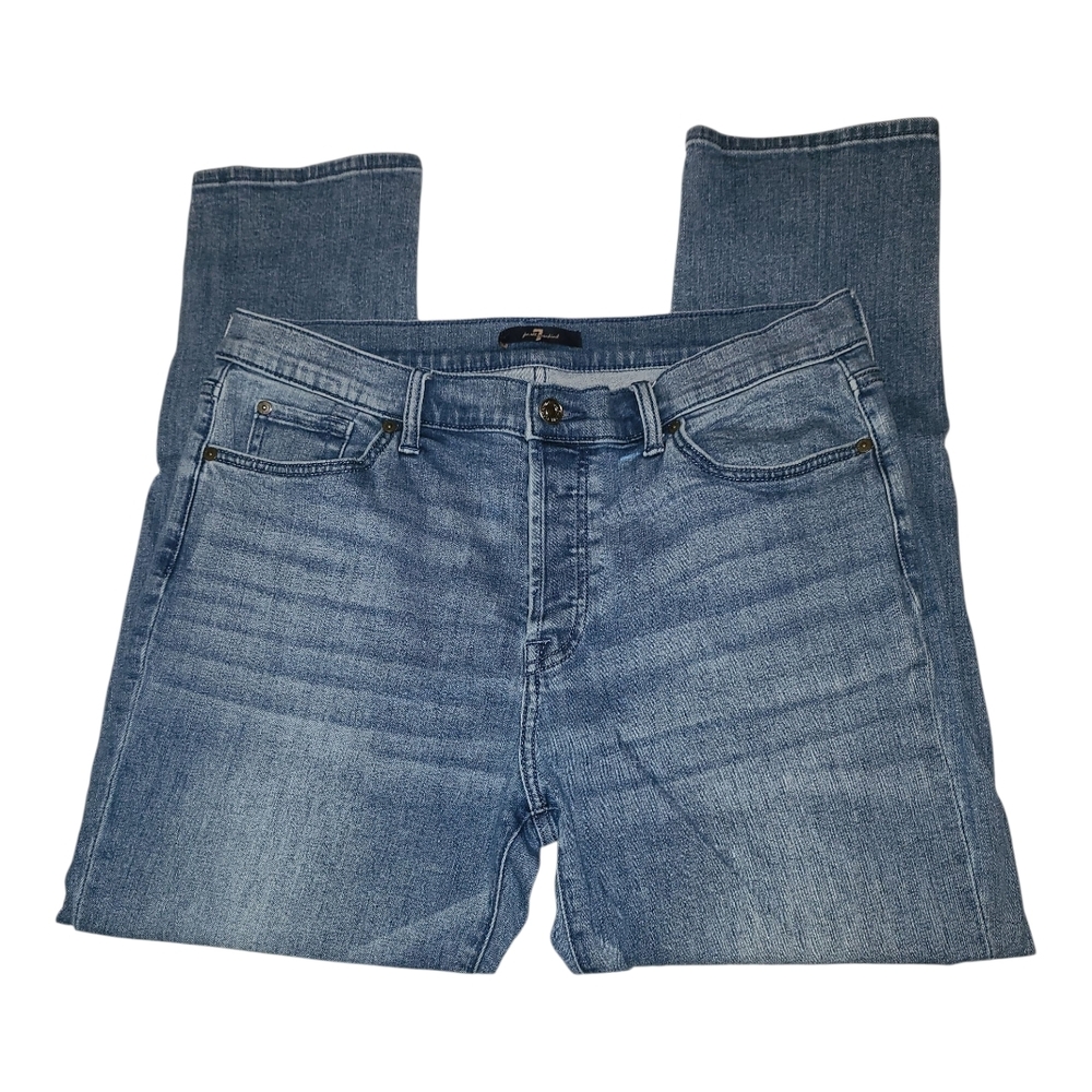 7 For All Mankind Josefina Cropped Medium Wash Jeans